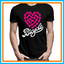 Bicycle – heartbeat chain - męska koszulka z nadrukiem