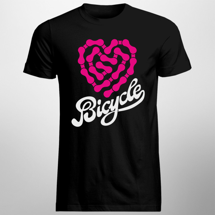 Bicycle – heartbeat chain - męska koszulka z nadrukiem