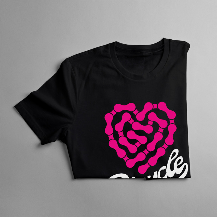 Bicycle – heartbeat chain - męska koszulka z nadrukiem